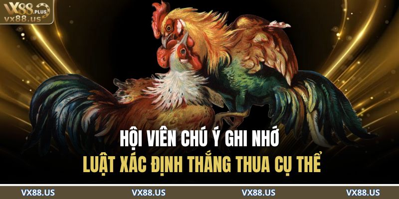 Hội viên chú ý ghi nhớ luật xác định thắng thua cụ thể